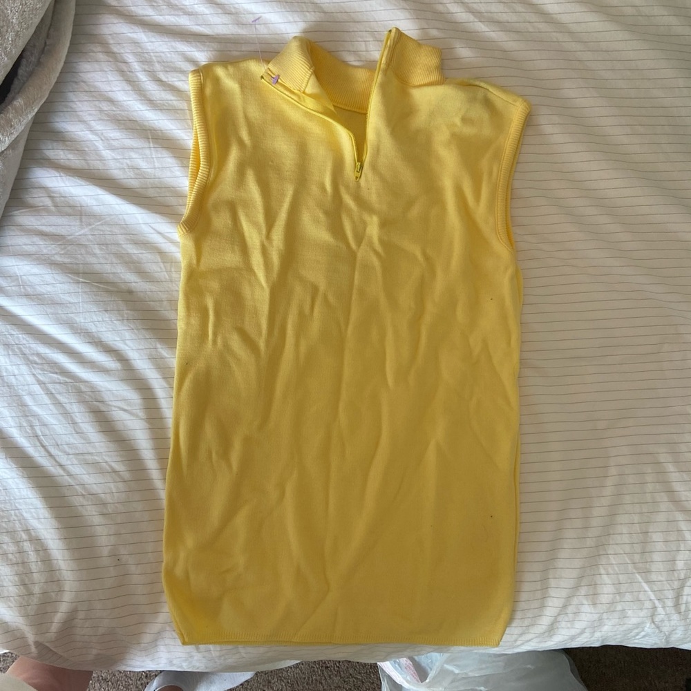 Yellow quarter zip sweater tank